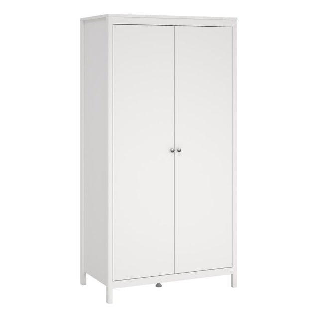 Rowan 100cm 2 Door Wardrobe-White - FurniComp
