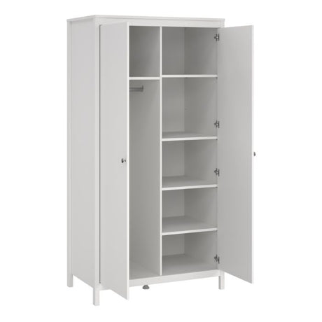 Rowan 100cm 2 Door Wardrobe-White - FurniComp
