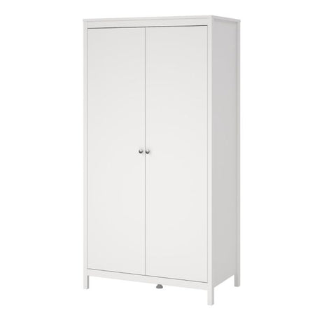 Rowan 100cm 2 Door Wardrobe-White - FurniComp
