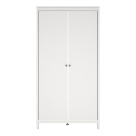 Rowan 100cm 2 Door Wardrobe-White - FurniComp