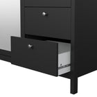 Rowan 150cm 3 Door 2 Drawer Mirrored Wardrobe-Black - FurniComp