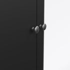 Rowan 150cm 3 Door 2 Drawer Mirrored Wardrobe-Black - FurniComp