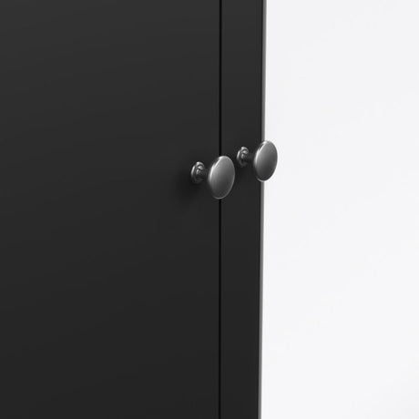 Rowan 150cm 3 Door 2 Drawer Mirrored Wardrobe-Black - FurniComp