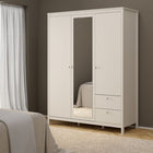 Rowan 150cm 3 Door 2 Drawer Mirrored Wardrobe-Cashmere - FurniComp