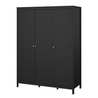 Rowan 150cm 3 Door Wardrobe-Black - FurniComp