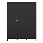 Rowan 150cm 3 Door Wardrobe-Black - FurniComp