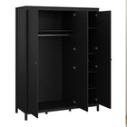 Rowan 150cm 3 Door Wardrobe-Black - FurniComp