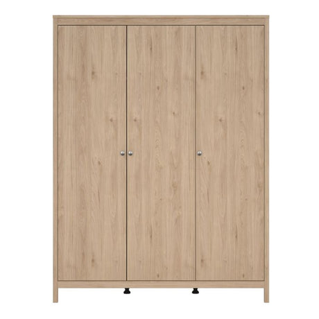 Rowan 150cm 3 Door Wardrobe-Jackson Hickory Oak - FurniComp