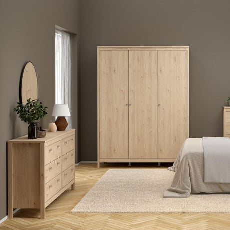 Rowan 150cm 3 Door Wardrobe-Jackson Hickory Oak - FurniComp