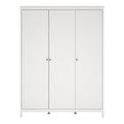 Rowan 150cm 3 Door Wardrobe-White - FurniComp