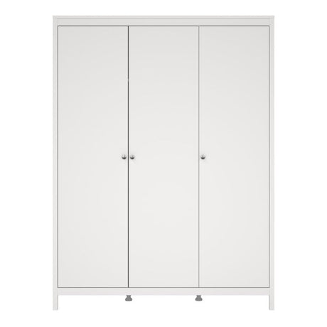 Rowan 150cm 3 Door Wardrobe-White - FurniComp