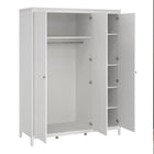 Rowan 150cm 3 Door Wardrobe-White - FurniComp
