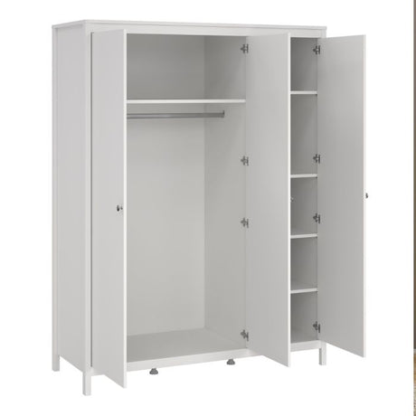 Rowan 150cm 3 Door Wardrobe-White - FurniComp