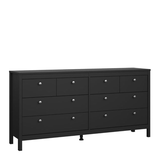 Rowan 160cm Wide 8 Drawer Chest of Drawer-Black - FurniComp