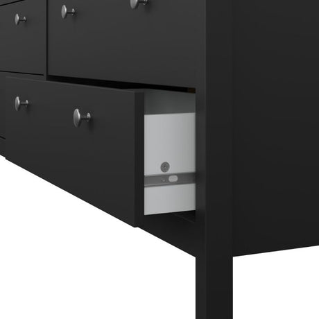 Rowan 160cm Wide 8 Drawer Chest of Drawer-Black - FurniComp