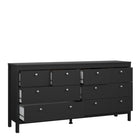 Rowan 160cm Wide 8 Drawer Chest of Drawer-Black - FurniComp