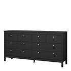 Rowan 160cm Wide 8 Drawer Chest of Drawer-Black - FurniComp