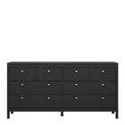 Rowan 160cm Wide 8 Drawer Chest of Drawer-Black - FurniComp