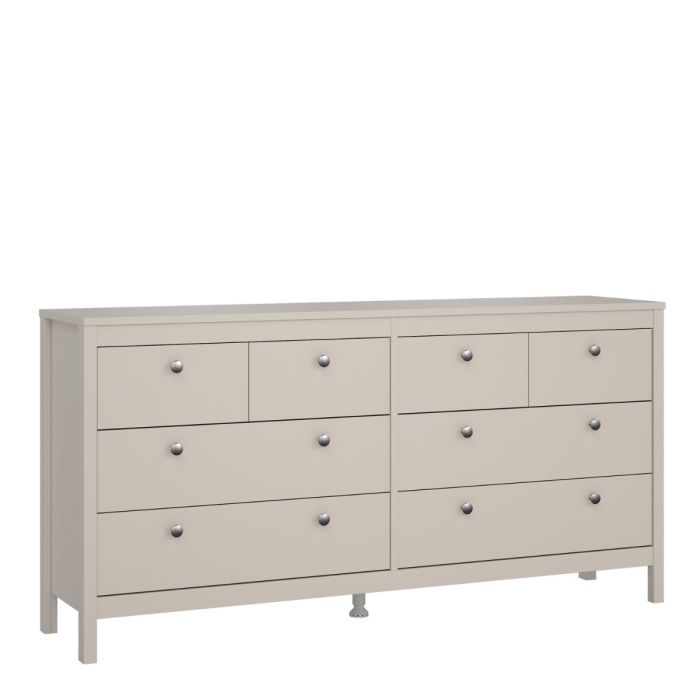 Rowan 160cm Wide 8 Drawer Chest of Drawer-Cashmere - FurniComp