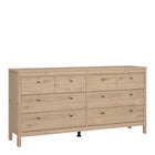 Rowan 160cm Wide 8 Drawer Chest of Drawer-Jackson Hickory Oak - FurniComp