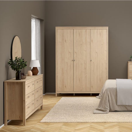 Rowan 160cm Wide 8 Drawer Chest of Drawer-Jackson Hickory Oak - FurniComp