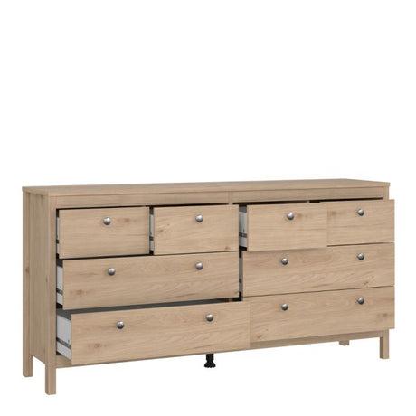 Rowan 160cm Wide 8 Drawer Chest of Drawer-Jackson Hickory Oak - FurniComp