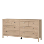 Rowan 160cm Wide 8 Drawer Chest of Drawer-Jackson Hickory Oak - FurniComp