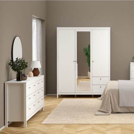 Rowan 160cm Wide 8 Drawer Chest of Drawer-White - FurniComp