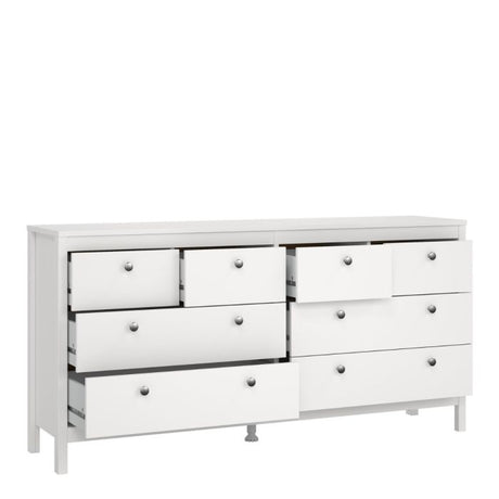 Rowan 160cm Wide 8 Drawer Chest of Drawer-White - FurniComp