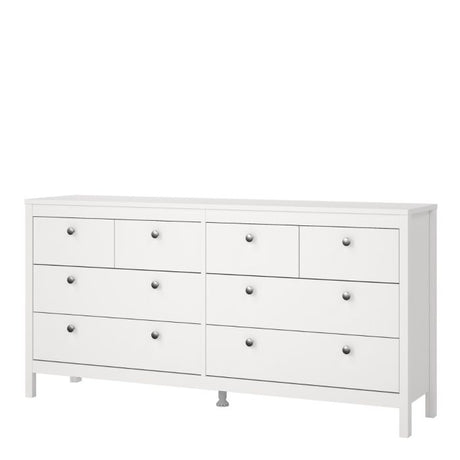 Rowan 160cm Wide 8 Drawer Chest of Drawer-White - FurniComp