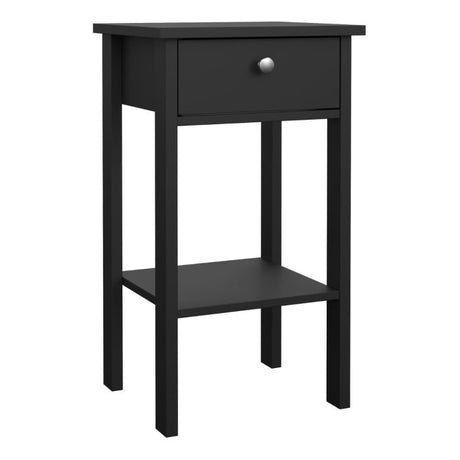 Rowan 1 Drawer Bedside Table-Black - FurniComp