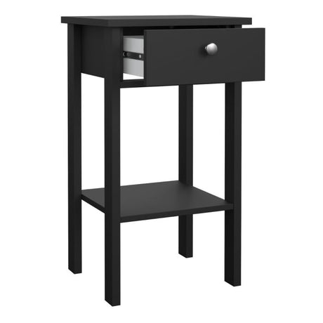 Rowan 1 Drawer Bedside Table-Black - FurniComp