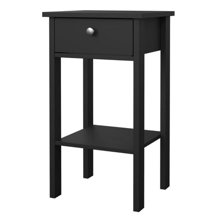 Rowan 1 Drawer Bedside Table-Black - FurniComp