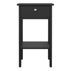Rowan 1 Drawer Bedside Table-Black - FurniComp