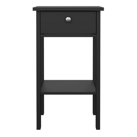 Rowan 1 Drawer Bedside Table-Black - FurniComp