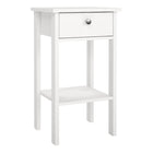 Rowan 1 Drawer Bedside Table-White - FurniComp