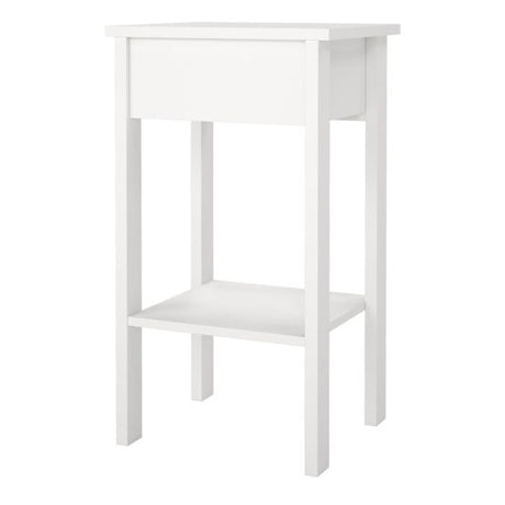 Rowan 1 Drawer Bedside Table-White - FurniComp