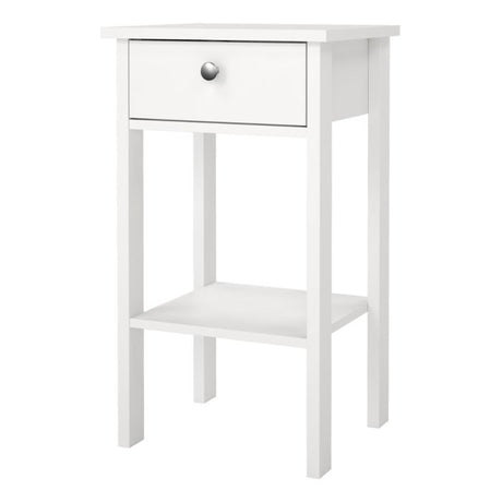 Rowan 1 Drawer Bedside Table-White - FurniComp