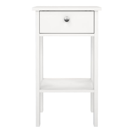 Rowan 1 Drawer Bedside Table-White - FurniComp