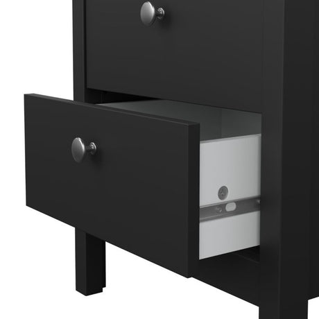 Rowan 2 Drawer Bedside Table-Black - FurniComp