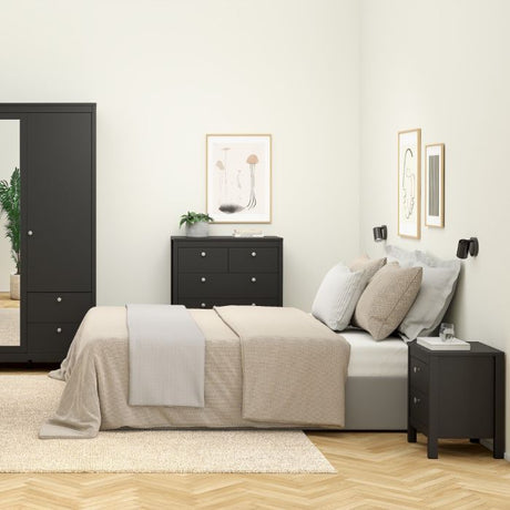 Rowan 2 Drawer Bedside Table-Black - FurniComp