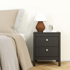 Rowan 2 Drawer Bedside Table-Black - FurniComp