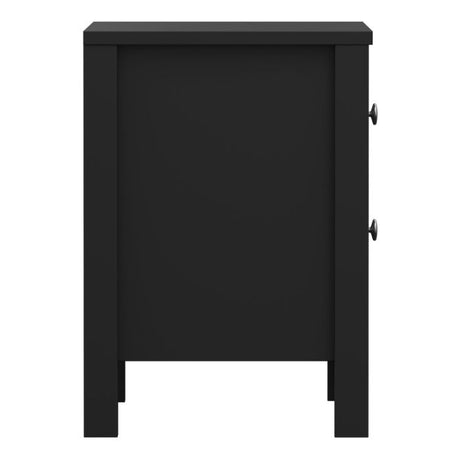 Rowan 2 Drawer Bedside Table-Black - FurniComp