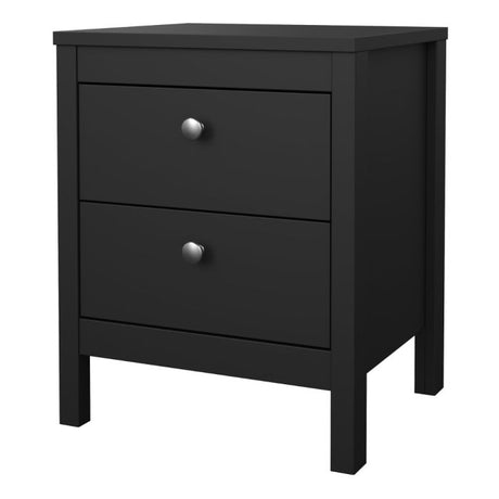 Rowan 2 Drawer Bedside Table-Black - FurniComp