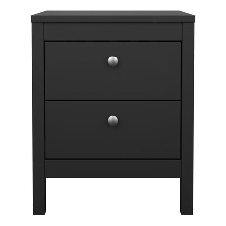 Rowan 2 Drawer Bedside Table-Black - FurniComp
