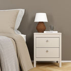Rowan 2 Drawer Bedside Table-Cashmere - FurniComp