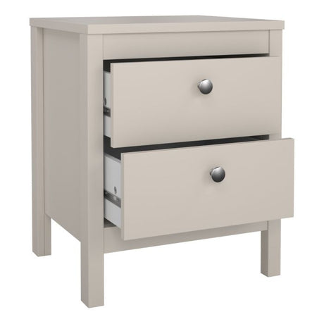 Rowan 2 Drawer Bedside Table-Cashmere - FurniComp