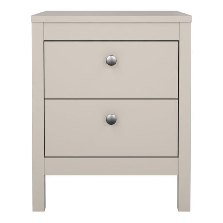 Rowan 2 Drawer Bedside Table-Cashmere - FurniComp