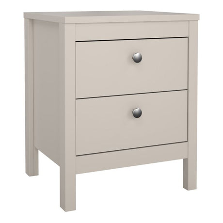 Rowan 2 Drawer Bedside Table-Cashmere - FurniComp