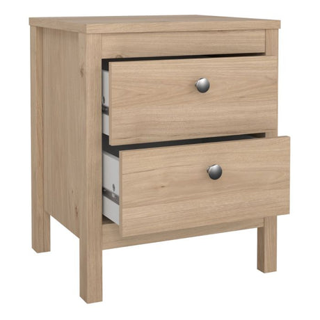 Rowan 2 Drawer Bedside Table-Jackson Hickory Oak - FurniComp